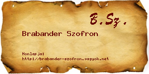 Brabander Szofron névjegykártya